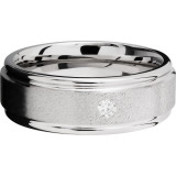 Lashbrook Cobalt Chrome 8mm Men's Wedding Band - CC8REFDIA.07F+ANGLE+STONE_POLISH photo3