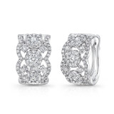 Uneek Valenciennes de Ghent Open Lace Diamond Huggie Hoop Earrings - LVEW618W photo