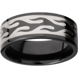Lashbrook Black Zirconium 9mm Men's Wedding Band - Z9F_CONTOURFLAME+POLISH photo2
