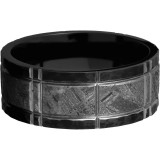 Lashbrook Black Zirconium Meteorite 8mm Men's Wedding Band - Z8.5F15_METEORITE_CROSSHATCH+HAMMER photo3