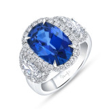 Uneek Precious Oval Blue Sapphire Engagement Ring - R4002OVBSU photo