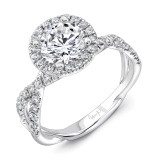 Uneek Round Diamond Halo Engagement Ring with Double Pave Infinity-Style Crisscross Shank - SM818RD-7.0RD photo