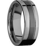 Lashbrook Black Tungsten 8mm Men's Wedding Band - CT08P145+POLISH photo2