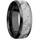 Lashbrook Black Zirconium 8mm Men's Wedding Band - ZC8D15_SILVERCF+POLISH photo2