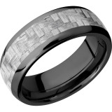 Lashbrook Black Zirconium 8mm Men's Wedding Band - ZC8D15_SILVERCF+POLISH photo