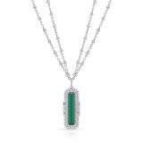 Uneek The Empress Emerald Cut Green Tourmaline Diamond Pendant - LVN689TML photo