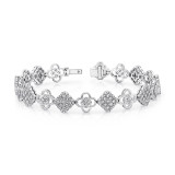 Uneek Diamond Cluster Bracelet with Floral Motif Links - LVBR01 photo
