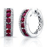 Uneek Saphisto Collection Ruby and Diamond Earrings - E224 photo