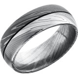 Lashbrook Black & White Damascus Steel 8mm Men's Wedding Band - D8D1.5+ACID_POLISH photo