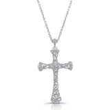 Uneek Micro-Pave Diamond Cross Pendant - LVN624 photo