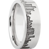 Lashbrook Cobalt Chrome 8mm Men's Wedding Band - CC8F_LCVDETROITSKYLINE+SAND_SATIN photo2