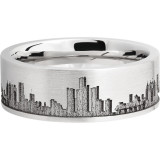 Lashbrook Cobalt Chrome 8mm Men's Wedding Band - CC8F_LCVDETROITSKYLINE+SAND_SATIN photo3