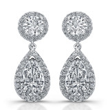 Uneek Pear-Shaped Diamond Drop Earrings - LVE262 photo