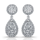 Uneek Pear-Shaped Diamond Drop Earrings - LVE262 photo