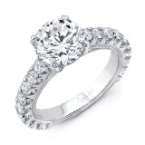 Uneek Round Diamond Engagement Ring with Floating Illusion U-Pave Melee Diamonds - USM033-8.2RD photo