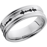 Lashbrook Cobalt Chrome 7mm Men's Wedding Band - CC7REC_LCVSOUNDWAVE+SATIN_POLISH photo