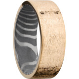 Lashbrook Black White & Yellow 14k Gold 8mm Men's Wedding Band - TIGERSLEEVE14KY8FR+DISTRESSED_ACID photo2