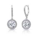Uneek Round Diamond Drop Earrings with Halos - LVE697RD photo