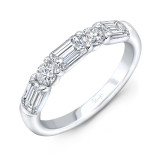 Uneek Contemporary Three-Stone Engagement Ring with Radiant-Cut Diamond Center - RB4005U photo