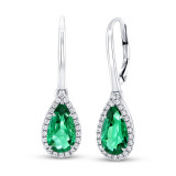 Uneek Presious Pear Shaped Green Emerald Earrings - ER4004PSEMU photo