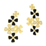 Freida Rothman Harmony Black Flower Cluster Earrings - HAYZBKE09-14K photo