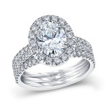 Uneek Oval Diamond Halo Engagement Ring with Pave Triple Shank - LVS871OV photo