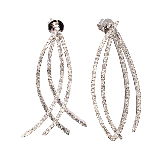 Meira T 14k White Gold Diamond Swinging Earrings photo