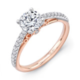 Uneek Naiade Round Diamond Engagement Ring with Pave Upper Shank - A107-6.5RD photo