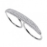 Meira T White Gold Double Diamond Ring photo