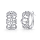 Uneek Coralline Open Lace Diamond Huggie Hoop Earrings - LVEW322W photo