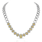 Uneek Oval Fancy Yellow Diamond Necklace - LVN680 photo