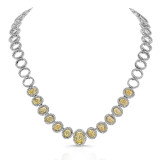 Uneek Oval Fancy Yellow Diamond Necklace - LVN680 photo