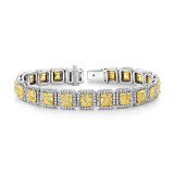 Uneek Radiant-Cut Fancy Yellow Diamond Bracelet - LBR176 photo