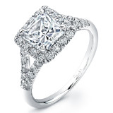Uneek Bouquet Collection Diamond U-Pave Semi Mount Princess Center - SW184 photo