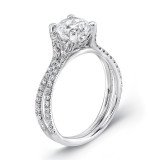 Uneek Round Diamond Non-Halo Engagement Ring with Pave Double Shank - LVS965 photo