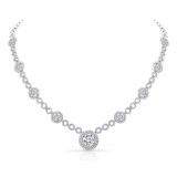 Uneek Contemporary Round Diamond Halo Motif Necklace - LVN687 photo