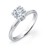 Uneek Classic 1-Carat Round Diamond Solitaire Engagement Ring with Sleek, Stoneless Unity Tri-Fluted Shank and Two Surprise Diamonds, - USMS02-6.5RD photo
