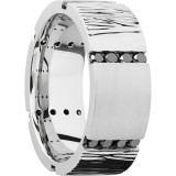 Lashbrook Cobalt Chrome 8.5mm Men's Wedding Band - CC8.5FSCOREDBLKDIA24X.04CH+TREEBARK+1+POLISH_BEAD photo2