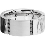 Lashbrook Cobalt Chrome 8.5mm Men's Wedding Band - CC8.5FSCOREDBLKDIA24X.04CH+TREEBARK+1+POLISH_BEAD photo3