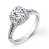 Uneek Round-Diamond-on-Cushion-Halo Engagement Ring with Split Upper Shank - USM022CU-6.5RD photo