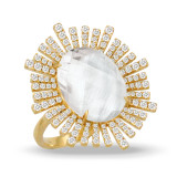 Doves White Orchid 18k Yellow Gold Diamond Ring - R8996WMP photo