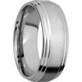 Lashbrook Cobalt Chrome 8mm Men's Wedding Band - CC8F2S+ANGLE+STONE_POLISH photo2