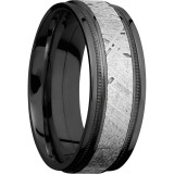 Lashbrook Black Zirconium Meteorite 8mm Men's Wedding Band - Z8FGEW2UMIL14_METEORITE+POLISH photo2