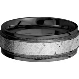 Lashbrook Black Zirconium Meteorite 8mm Men's Wedding Band - Z8FGEW2UMIL14_METEORITE+POLISH photo3