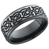 Lashbrook Black Zirconium 8mm Men's Wedding Band - Z8FGE_BLCVCELTIC10_SILVER+SATIN_POLISH photo