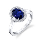 Uneek Oval Blue Sapphire Engagement Ring - LVS1049OVBS photo