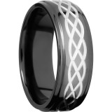 Lashbrook Black Zirconium 8mm Men's Wedding Band - Z8FGE_CELTIC6+POLISH photo2