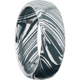 Lashbrook Black & White Damascus Steel 8mm Men's Wedding Band - D8DWOODGRAIN+POLISH_CIVILDEFENSEBLUEALL photo2