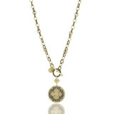 Freida Rothman Double Sided Charm Coin On Link Chain Necklace - YRZ0766B-24 photo