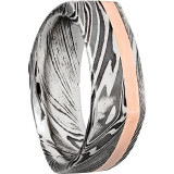 Lashbrook Black Rose & White Damascus Steel 8mm Men's Wedding Band - D8FSQ12OCWOODGRAIN_14KR+ACID photo2